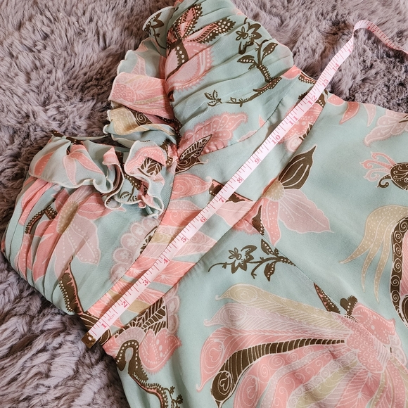 H&M Women's Tie Back Multicolored Layered Summer Dress with Ruffles Size 4 - Picture 7 of 8